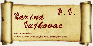 Marina Vujkovac vizit kartica